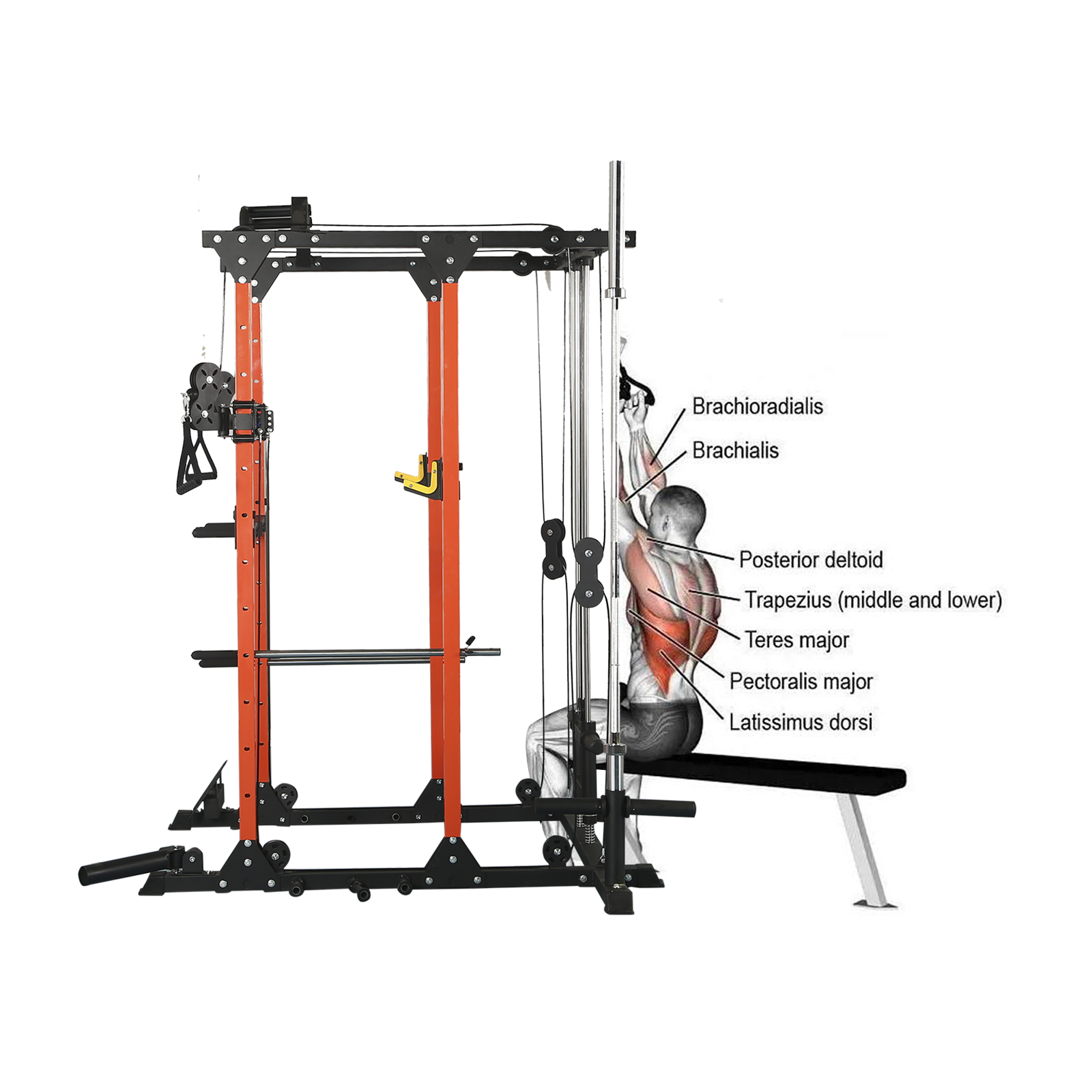 Seizeen Power Cage 1400lbs Squat Rack With Cable Crossover System Home Gym Equipment Multi 8283