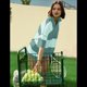 thumbnail image 4 of Conjunto Deportivo de Dos Piezas A Rayas para Mujer, Chándal Extragrande, Top y Pantalones Cortos con Bolsillos, Verde M, 4 of 9