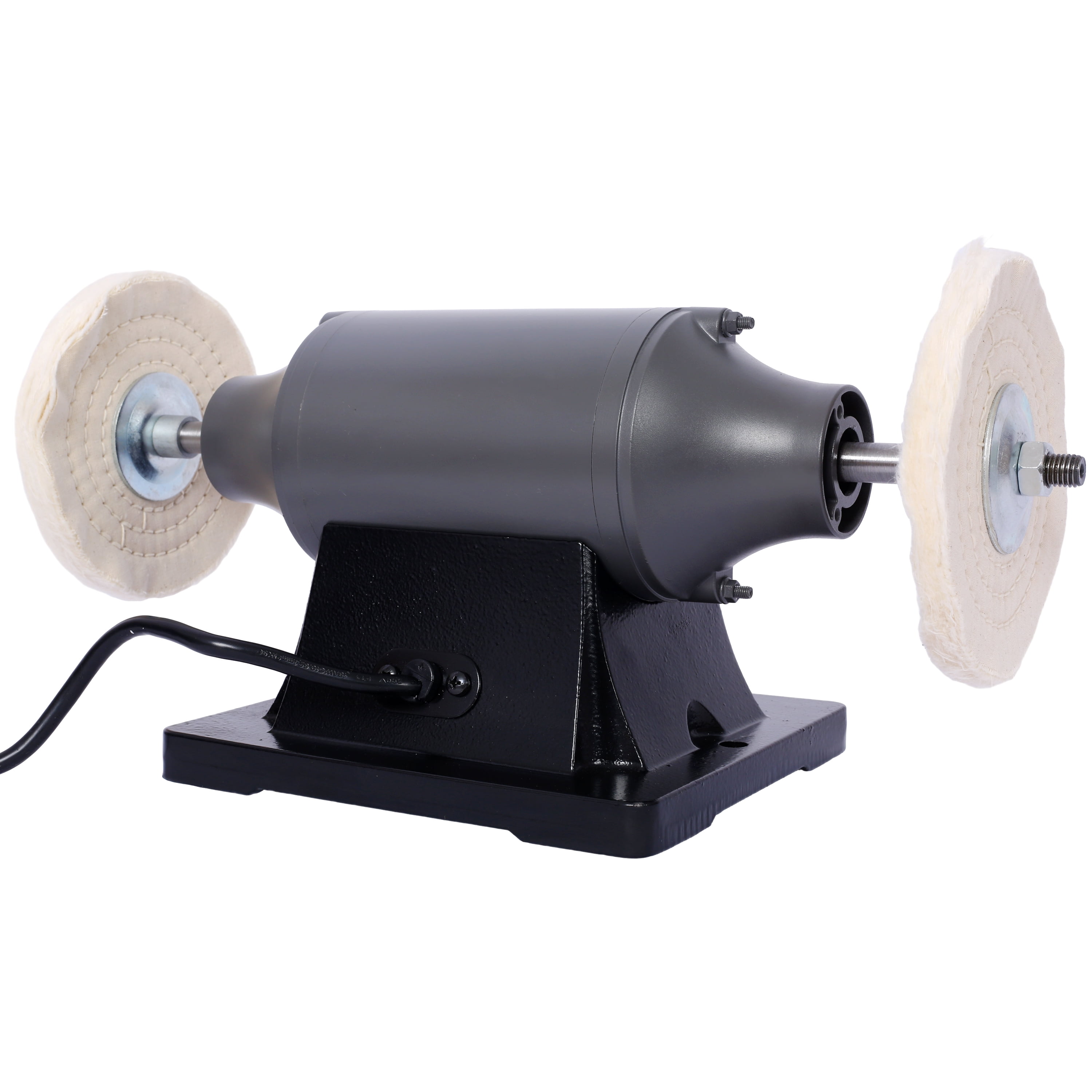 Electric Polisher Benchtop Buffer Grinder  - Includes 4PCs 80Ply Thic Buffing Wheels  Ideal Benchtop Buffing Machine for Polishing  Metal, Jewelry, Knives, Wood, Jade, and Plastic
