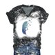 thumbnail image 1 of Gibobby Blusa de Trabajo de Manga Corta Tops verano para mujer, camisa manga corta con tinte corbata, camiseta con cuello en V, camisa suelta informal(Negro,G), 1 of 4