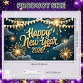 thumbnail image 2 of Fireworks Design Happy New Year Banner Pennant Decor New Year Display Pattern Gold Lettering 2026 Backdrop for New Year Party Holiday Celebration Indoor Decoration, 2 of 9