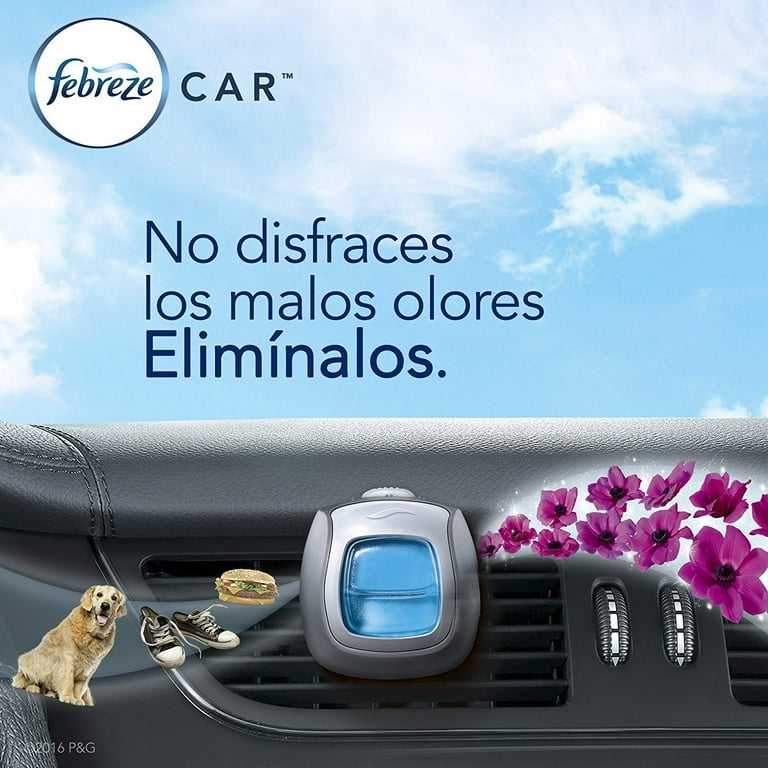 Febreze Car Air Freshener, Set of 5 Clips, Linen & Sky - up to 150