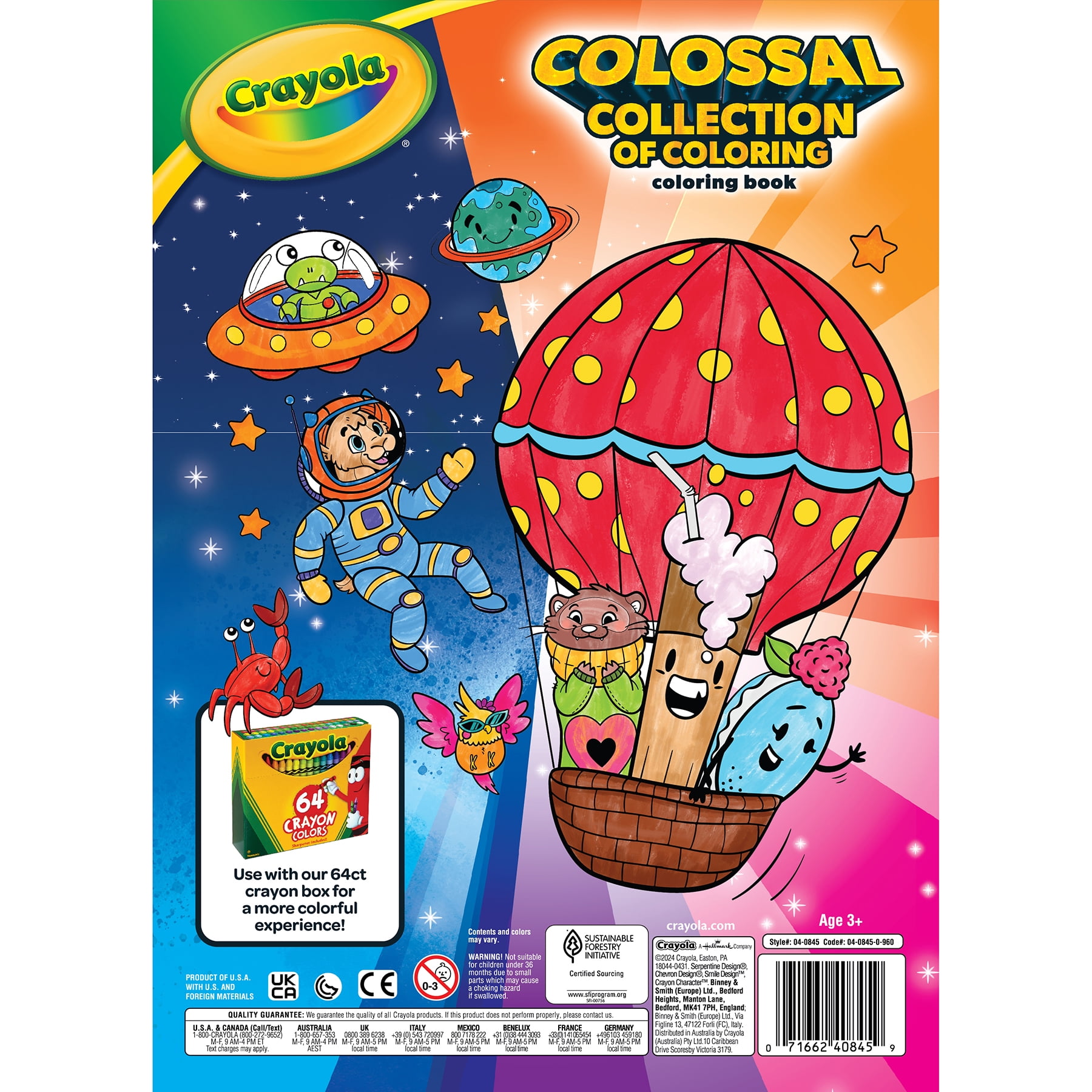 Crayola Colossal Collection of Coloring, 288 Coloring Book Pages with 2 Sticker Sheets, Pack of 3