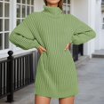 thumbnail image 2 of Arlun Womens Oversized Mini Sweater Dress Turtleneck Batwing Long Sleeve Ribbed Knit Loose 2025 Fall Winter Casual Pullover Short Dress Soft Comfort Stylish Outfits Green XXXL, 2 of 7