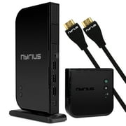 Nyrius ARIES Home+ Wireless HDMI 2x Input Transmitter & Receiver for Streaming HD 1080p 3D Video and Digital Audio (NAVS502) - BONUS Additional Nyrius HDMI Cable Included