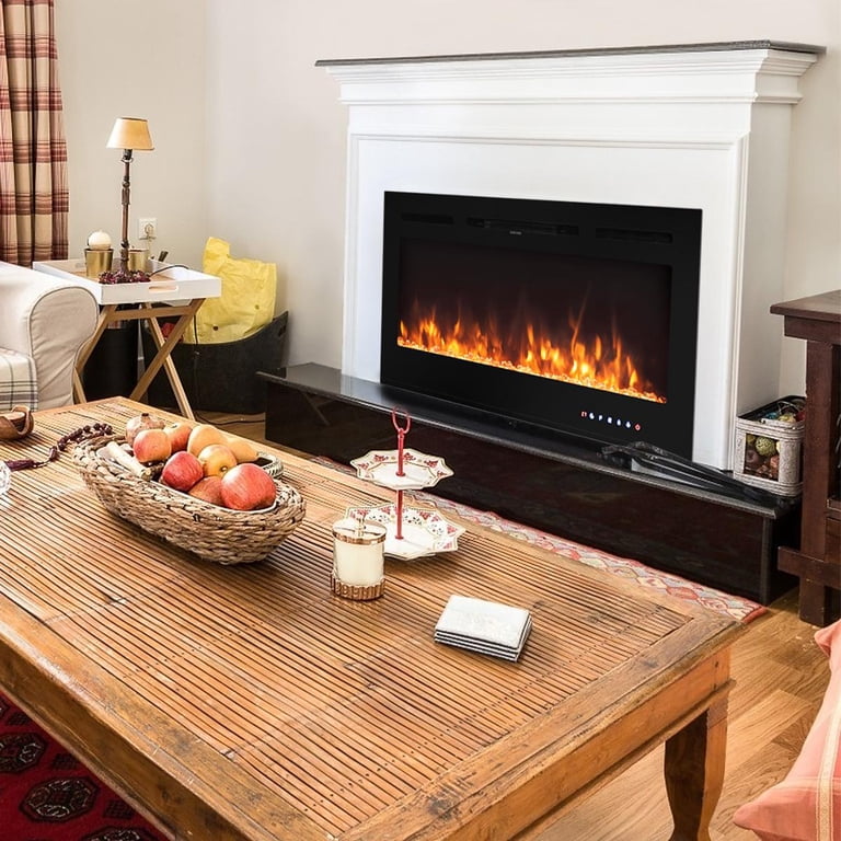 Electric Fireplace Insert 36-Inch Wide, 750W/1500W Wall Recessed and  Mounted Fireplace with Remote Control, 9 Flame Colors, 5 Brightness  Settings, 8 H Timer, Fireplace Heater for Indoor Use - Walmart.com