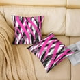 thumbnail image 3 of Hot Pink Black Stripes Reversible Throw Pillow Covers 16 x 16-Inch Kids Geometric Pillow Covers Home Decor for Boys Modern Striped Art Square Cushion Covers Set of 4 Abstract Art Geometry, 3 of 6