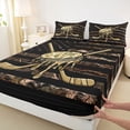 thumbnail image 5 of Manfei Camo Hockey Flag Queen Sheets, Drip Sports Queen Sheet Sets, Brown Black, Black Reversible 4 Pieces (1 Flat Sheet, 1 Fitted Sheet and 2 Pillowcases), 5 of 6