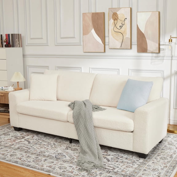 COZONY 83" Cloud Couch, Corduroy 3-Seater Sofa for Living Room, Oversized Comfy Loveseat, Removable Washable Cushions