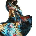 thumbnail image 4 of Robe Maxi Boho Manches Longues Col en V Tunique Florale Ample Kaftan Robes Femmes Plage Vacances Robe Longueur Été Robes Grande Taille, 4 of 5