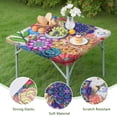 thumbnail image 4 of Colorful Floral Square Table Cover with Stretch Elastic Edges, 36x36 Inch Boho Tablecloth for Indoor and Outdoor Card Tables, 4 of 6