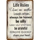 thumbnail image 1 of Placa Letrero Metal Retro Con Reglas Vida Accesorios Artística Pared, 1 of 9
