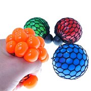 1Pcs Soft Rubber Anti Stress Face Reliever Grape Ball Autism Mood Squeeze Relief Soothing Fidgets Healthy Funny Tricky Toy Funny Geek Gadget Vent Toy For Children and Adults Random Color