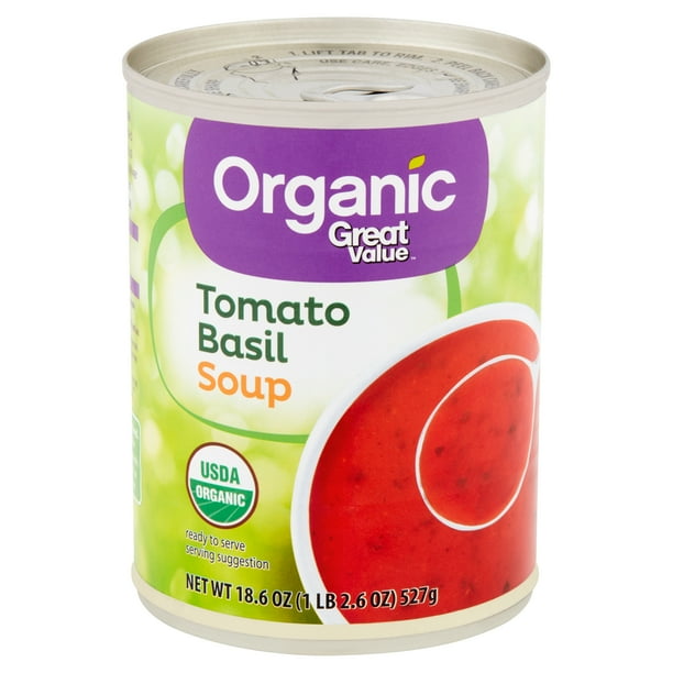 Great Value Organic Tomato Basil Soup, 18.6 oz