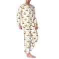 thumbnail image 2 of Honeii Rabbit And Carrot Pattern Mens Pajamas Set,2pcs Men's Lounge Long Sleeve Sleep Shirt and Pajama Bottoms Sleepwear Set,Mens Pjs Sets-Medium, 2 of 7