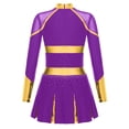 thumbnail image 2 of HULIJA Kids Girls Shiny Rhinestone Cheer Leader Uniform Outfit Sleeveless Zipper Back Cheerleading Purple 12, 2 of 5