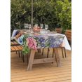 thumbnail image 3 of Outdoor Table Cloth with Umbrella Hole and Zipper, Colorful Spring Floral Waterproof Rectangle Tablecloth 54"x80", Summer Flowers Botanical Washable Table Cover for Outside Party Patio Picnic, 3 of 8