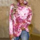 thumbnail image 2 of Mujeres Impreso Gradiente Hollow Out O Cuello Manga larga Casual Tee Tops Blusa Pompotops  gfhjh15573, 2 of 8