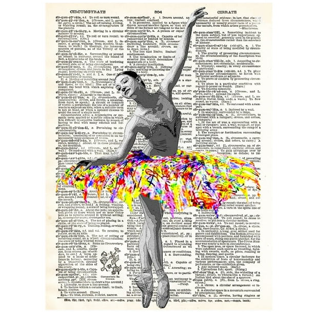 Art N Wordz Ballerina Dictionary Page Art Print Poster - Walmart.com
