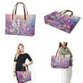 thumbnail image 2 of ZUXONGSY Mermaid Coral Print 2 Pack Handbags and Purses for Women Fashion Top Handle Satchel Work Bag with Long Wallet, Large Top Handles Shoulder Bag Cash Purses, 2 of 5