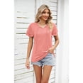 thumbnail image 2 of Anbech Ruffled Sleeve Womens V Neck Shirt 2024 Tunic Casual Blouse Tops, 2 of 8