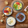 thumbnail image 3 of Vesteel Pasta Bowls Set of 4, 34oz Salad Plates for Home Kitchen, Double Reactive Glaze Large Wide Ceramic Bowls for Serving Dinner, Microwave & Dishwasher Safe, Grayish Blue, 3 of 8