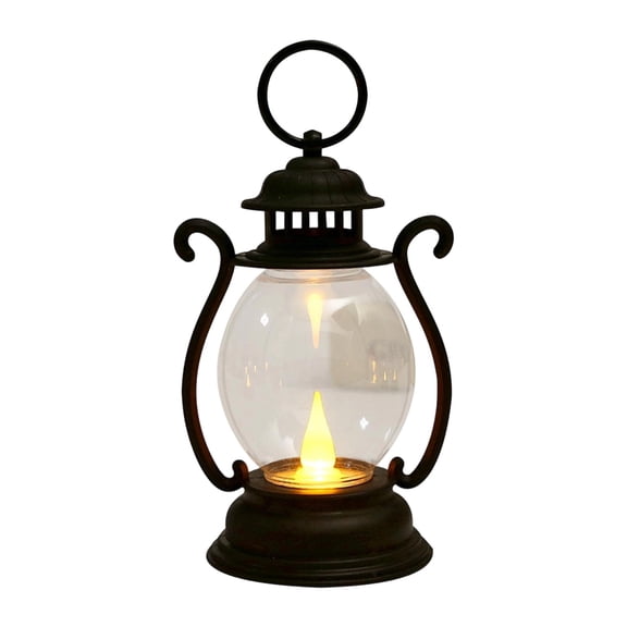 Vintage LED Lantern with Flame, Battery Powered Outdoor Hanging Light, Retro Kerosene Style Decor for Home Christmas Table Centerpiece Party Display, Landscape Decoration