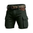 thumbnail image 4 of Zimjoy Green Cargo Shorts for Men Durable Waffle Knit Textured Short Heavyweight Multi-Pockets Work Shorts for Hiking Outdoor, Dark Green 3XL, 4 of 4