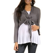 Women's Maternity Plus Tie-front Shrug
