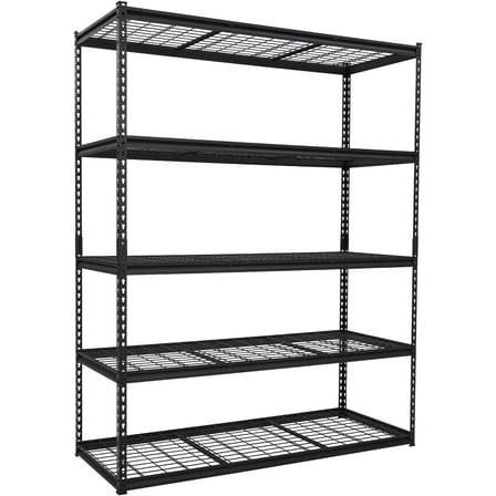 Riedhoff 5-Tier Garage Shelving Unit 60" x 24" x 77", Adjustable Height, Black