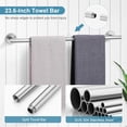 thumbnail image 2 of Bathroom Towel Bar Holder Sets Brushed Nickel 23.6 Inch Round Stainless Steel Towel Bar Set 5 Piece Bathroom Accessory Set Wall Mounted, 2 of 16