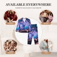 thumbnail image 7 of Honeii Book Glowing Mushrooms print Women's Pajama Sets Long Sleeve Button Down Sleepwear Nightwear Soft Pjs Lounge Sets-Medium, 7 of 7