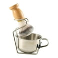 thumbnail image 1 of TISHITA Brosse de Rasage pour Hommes Gobelet de Rasage avec Support Manche en Bois pour pour Soins de la Barbe Style Robuste B, 1 of 8