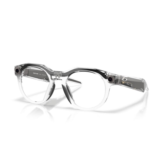 Oakley Unisex Size 51 AI Smart Meta HSTN Glasses with Charging Case, Clear/Transitions Gray