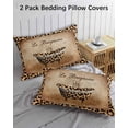 thumbnail image 2 of Leopard Printed Pillow Cases Standard Size Set of 2 - Microfiber Bed Throw Pillow Covers, Funny Animals Textured Bathtubs Decorative Lumbar Pillow Cover with Envelope Closure for Sofa/Travel 20"x26", 2 of 6