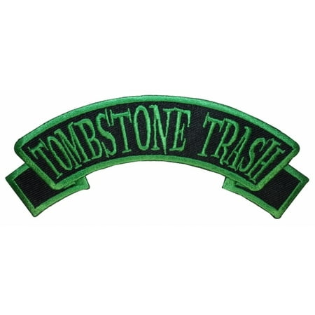 Tombstone Trash Name Tag Grave Dead Kreepsville Embroidered Iron On Applique Patch