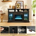 thumbnail image 6 of Giantex TV Stand w/ Electric Fireplace, Rustic Media Entertainment Center w/Adjustable Shelves, Black, 6 of 7