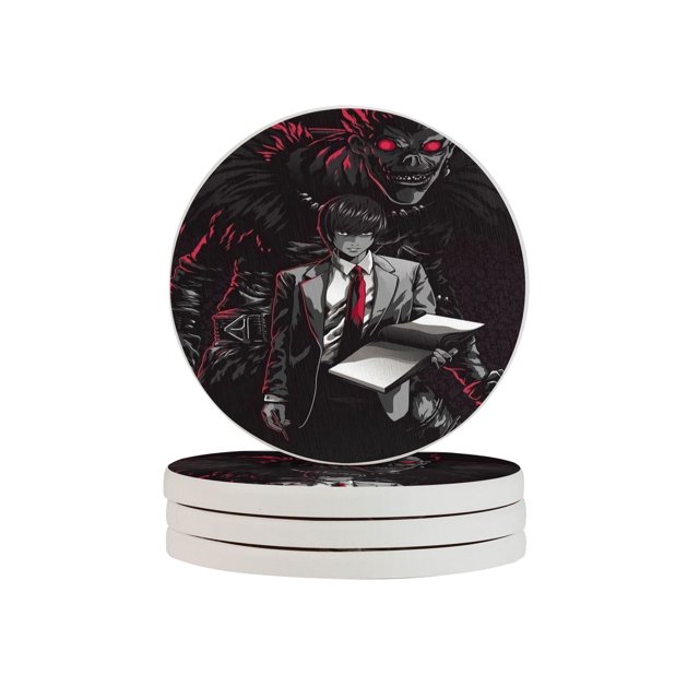 Posavasos de tierra de diatomeas absorbente de Death Note, el aislamiento antideslizante de tierra de diatomeas sin olor protege la superficie de la mesa contra daños Talla única