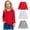 Red, variant on 3 Pack Toddler Soft Thick Crewneck Tee Tops Girls Comfort Basic Long Sleeve T-Shirt