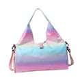 thumbnail image 3 of Bolsa para esterilla de yoga con correa desmontable, bolsillos para almacenamiento en seco y húmedo, bolso cruzado para gimnasio Rosa, 3 of 9