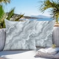 thumbnail image 4 of Outdoor Pillow Cover Abstract Gray White Marble Set of 2 Waterproof Throw Pillowcases Wave Modern Art Decorative Patio Furniture Pillows for Couch Garden Indoor & Outdoor Use, 4 of 9