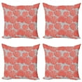 thumbnail image 1 of Ambesonne Tropical Throw Pillow Cover 4 Pack, Exotic Monstera Plantation, 18", Pale Grey and Salmon, 1 of 2