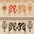 thumbnail image 1 of Ahgly Company Indoor Square Patterned NavajoWhite Gold Area Rugs, 5' Square, 1 of 6