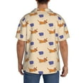 thumbnail image 3 of Uemuo Dachshund Pattern Cotton Linen Short Sleeve Shirts,Casual Lightweight Button Down Shirts,Vacation Beach Summer Tops-Large, 3 of 7