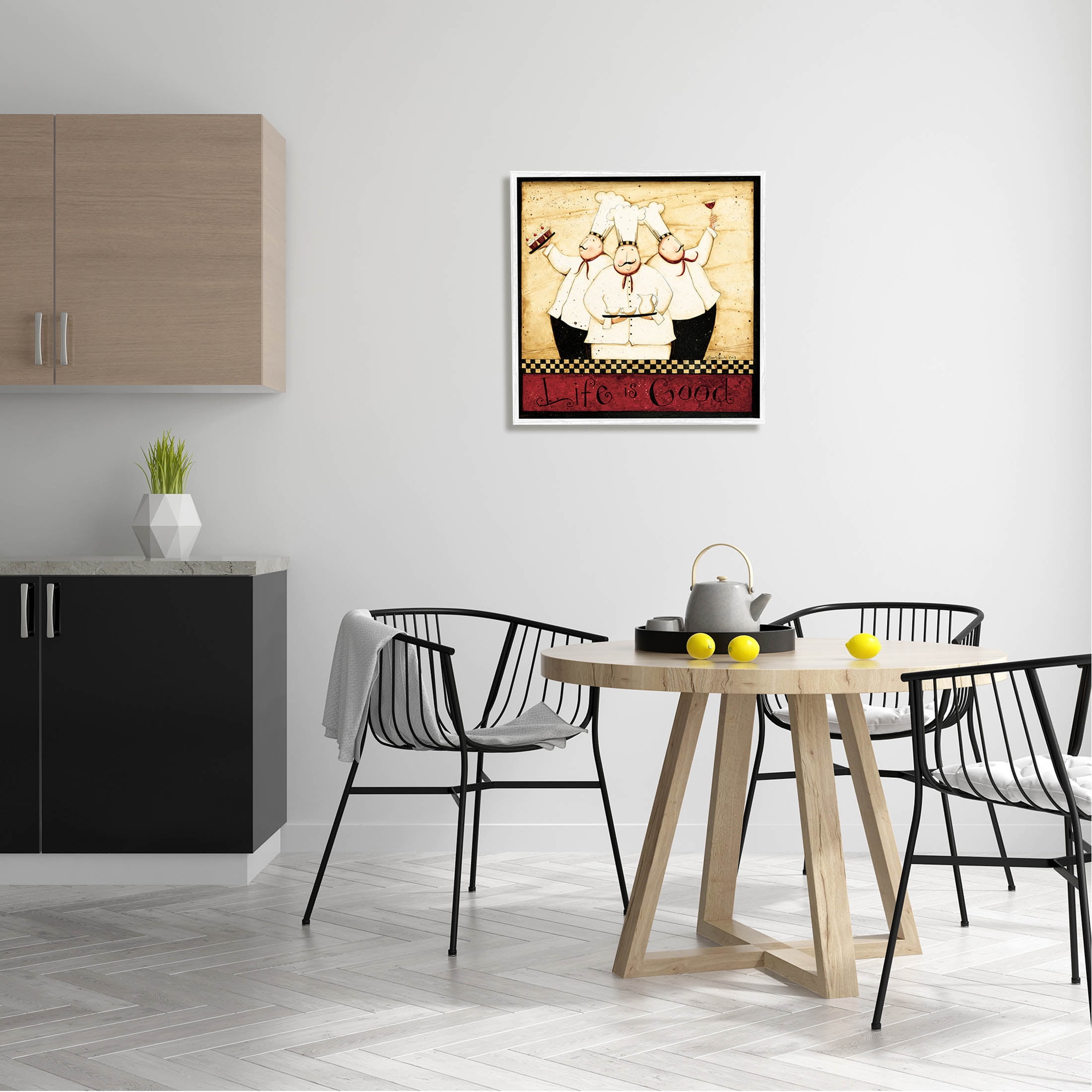 Life Is Good Vintage Chefs Food & Beverage Graphic Art White Framed Art Print Wall Art