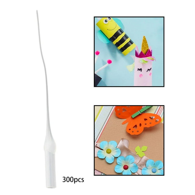 Colaxi Embouts Micro-Colle Embouts de Bouteille de Colle 12 cm Diffuseurs de Colle Rallonge de Colle Applicateurs pour l'Artisanat Modèles Petites Pièces Arts et Artisanat 300 Pcs