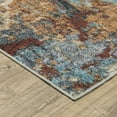 thumbnail image 3 of Oriental Weavers Sumter Washable Area Rug - SUM13 - 5' x 7' - in Blue/ Rust - Modern Style, Non-Slip, Stain Resitant, Ultra Low Pile, Bedroom, Office Rug, 3 of 3