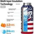 thumbnail image 2 of 32oz Insulated Football Water Bottle with American Flag - Sports Drink Thermos for Football Players, Fans, Coaches - Gifts for Men, Women, Youth Football Lovers (Football Accessories), 2 of 6