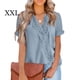 thumbnail image 5 of Minnieouse Camisa de manga corta para mujer, cuello en V, fecha de verano, vacaciones, Tops simples de Color sólido, blusa informal, camiseta, ropa, Ropa, zapatos y accesorios Miscelánea Azul XXL Minnieouse AP011577-35, 5 of 6