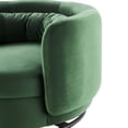 thumbnail image 6 of Armchair Swivel Accent Chair, Black Green, Velvet, Modern Contemporary, Living Lounge Cafe Room Hotel Lobby Hospitality, 6 of 7